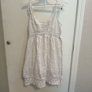 White Lace Trim Dress